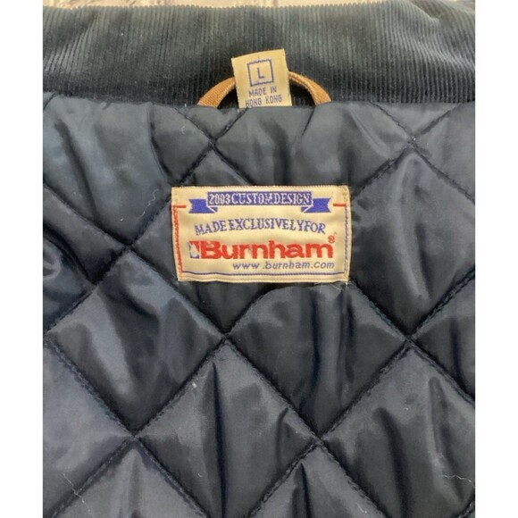 Burnham Jacket Men's Size L Color Brown Canvas Bomber Style Quilted Lining - Picture 4 of 10